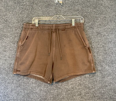 Bermuda Abercrombie & Fitch Feminina Pequena Marrom Moletom Cordão Lã Macia - Imagem 1 de 4