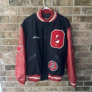 Vintage 1999 Orono Spartans Jacket Mens Large Wool Leather 90s - Picture 1 of 4