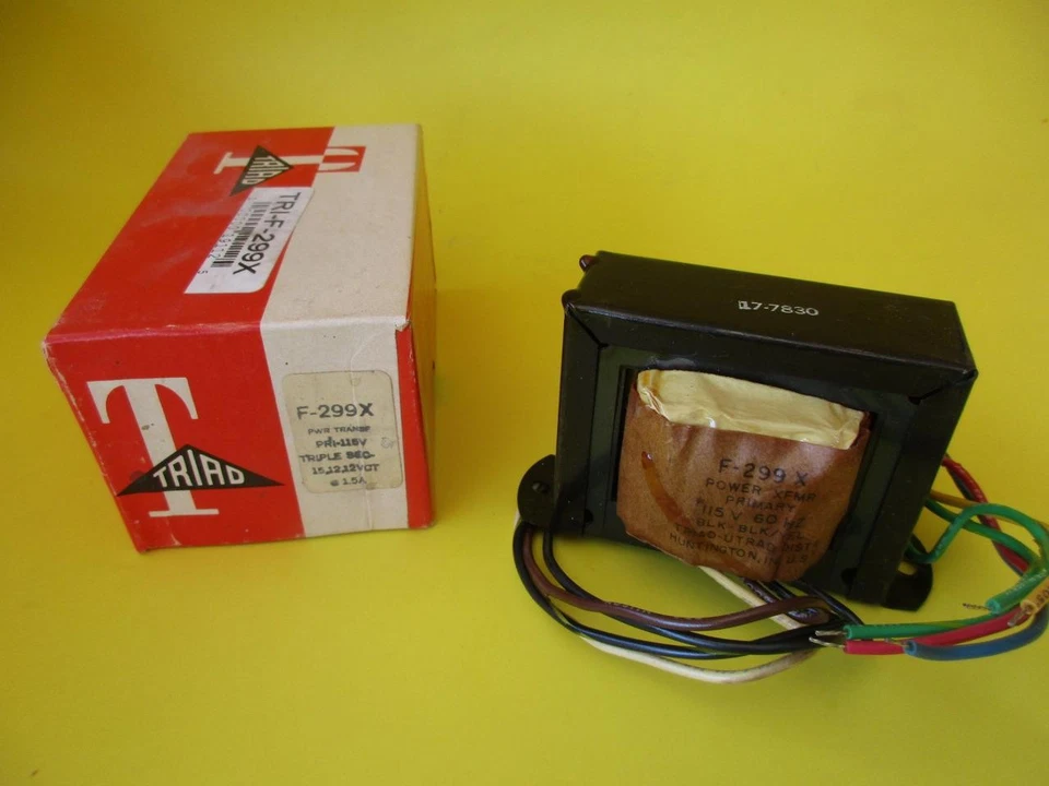 Transformador F-299X TRIAD Triple Sec 15 12 12 CT Vac @ 1,5 Amp Primario 115V Nuevo de Lote Antiguo Foto 1 de 1
