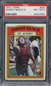 1972 Topps Johnny Bench IN ACTION HOF #434 PSA 8 NM-MT - Picture 1 of 2
