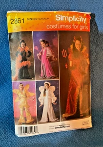 Simplicity Pattern Girls Devil Angel Witch Costume Sz 7 to 14 Uncut 2861 MAP - Picture 1 of 4