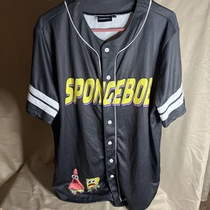 SpongeBob SquarePants Baseball Jersey Mens Large Nickelodeon - Picture 1 of 6