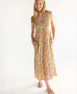 Natural Life Floral Cotton Pocket Maxi Dress Women's L XL - Picture 1 of 8
