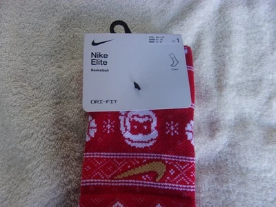 NWT Nike dri fit crew basketball Elite socks, mens 6-8, Christmas, youth 5y-7Y - Image 1 of 3