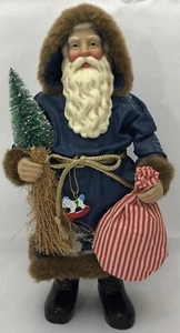 Vintage 1996 Clothtique Possible Dreams Santa Holding Hay Tree Bag Snowman - Picture 1 of 11