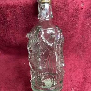 VTG Knobler Dancers Lt Green Spain Glass Decanter W/Stopper Pre-owned - Picture 1 of 8