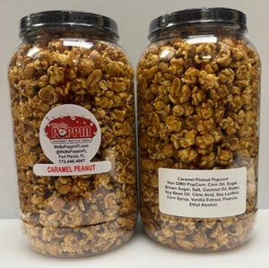 World's Best Gourmet CARAMEL PEANUT Corn Popcorn - 1 Gallon Container - Picture 1 of 38