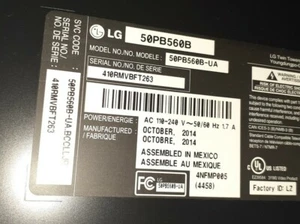 LG TV Base Pedestal Soporte + Tornillos Negro Repuesto para TV Modelo: 50PB56OB-UA - Imagen 1 de 7