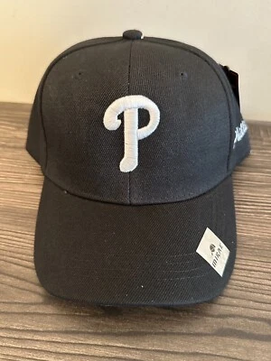 NEW Philadelphia Phillies Black/White Adjustable Curved Brim Baseball Hat Cap - Image 1 of 4