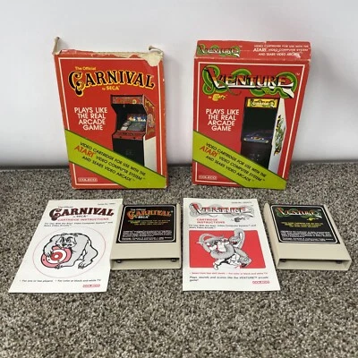 CARNIVAL And Venture Lot Atari 2600 Game cartridge from Coleco CIB TESTED - Image 1 of 4