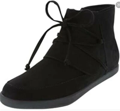 Airwalk女式Darley黑色蕾丝侧拉链舒适短靴179282 8-11M — 第 1/4 张图片