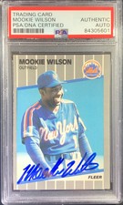 Mookie Wilson signed card 1989 Fleer #52 New York Mets PSA Encapsulated