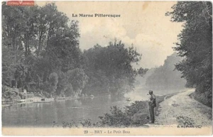 Bry-sur-Marne 94 Le petit Bras CPA écrite à Mr Voiseux de Perros-Guirec en 1908 - Picture 1 of 2