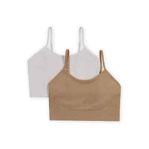 Wonder Nation Girls Seamless Cami Longline Nylon Bra, 2-Pack, Size Large - Picture 1 of 3