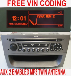 2008 Peugeot 308 SW Radio Stereo Headunit CD Player RD4 MP3 Free VIN Coding - Picture 1 of 18