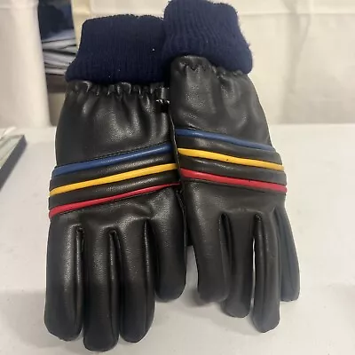 Luvas de inverno vintage de vinil médio isolado tamanho médio azul - Imagem 1 de 4