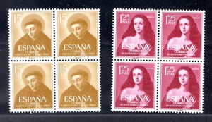 1954-55, ESPAÑA, BLOCK de 4 " MARIA MAGDALENA Y VICENTE FERRER " - Imagen 1 de 2