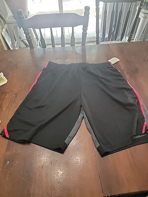 Essential Elements Mens Gray black 3XL Activewear Basketball Shorts with Pockets - Image 1 of 2