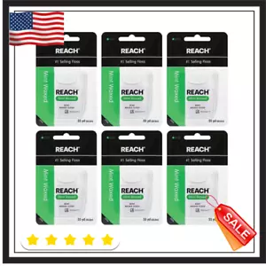 REACH Waxed Dental Floss, Mint, Plaque Remover for Teeth, Shred Resistant, Fl... - Picture 1 of 9