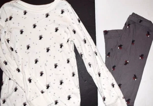 EUC GYMBOREE GIRL VINTAGE PENGUIN CHALET IVORY L/S SHIRT GRAY LEGGINGS SIZE 9 - Picture 1 of 7