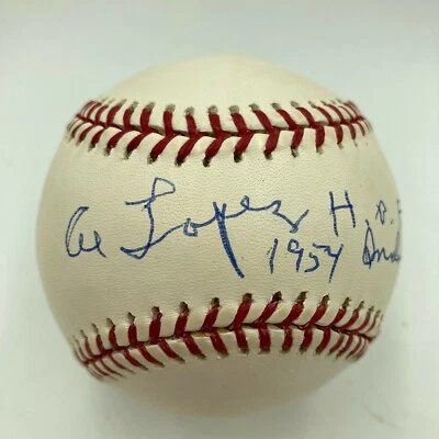 Al Lopez HOF 1977 1954 Indians Signed Major League Baseball JSA COA - Image 1 of 4