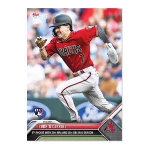 2023 Topps Now 857 Corbin Carroll 20 HRs +35 SB in Rookie Year - Free Shipping! - Picture 1 of 2