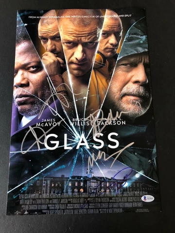 GLASS BRUCE WILLIS SIGNED 12X18  PHOTO AUTHENTIC AUTO JAMES MCAVOY +3 BECKETT Cover