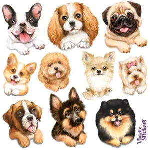 Pegatinas violetas - cachorro perro - 1 hoja de pegatinas para papelería y álbumes de recortes - Imagen 1 de 1