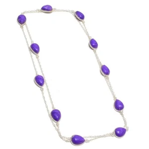 Collares de joyería de plata de ley 925 hechos a mano con piedras preciosas Charoite talla 36" - Imagen 1 de 1
