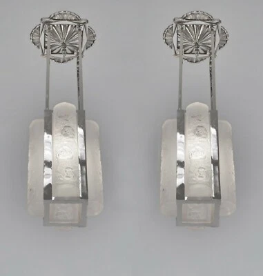 DEGUÉ: PAR DE LINTERNAS FRANCESAS ART DECO 1930 S.. colgante Francia era Muller Daum Foto 1 de 4