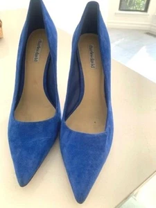 Vintage Charles by Charles David Blue Suede Platform Pumps - Size 9 - Picture 1 of 4