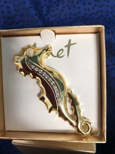  Schmuck,Neuheit,Vintage,Seepferdchen Pin,Brosche,Monet Grea Mode Kreuzfahrt Schmuck - Bild 1 von 3
