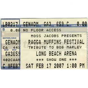 Biglietto concerto MORGAN HERITAGE Stub LONG BEACH CA 17/02/07 BOB MARLEY FEST raro - Foto 1 di 2