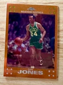 Sam Jones Topps 2007-08 cromo naranja refractor/199 - Boston Celtics Salón de la fama - Imagen 1 de 2