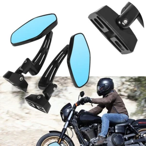 Motorcycle 7/8" Handle Bar Rear View Side Mirrors Mount Holder Clamps Black US - Picture 1 of 12