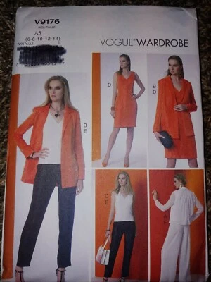 Vogue V9176 6-14 Sewing Pattern Ladies 5 Piece Suit Jacket Blouse Dress Slim UCN - Image 1 of 2