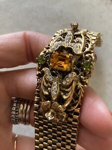 bracelet goldtone antique style Bracciale Metallo Oro Cristalli Stile Antico