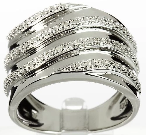 Schmuck Ring 925 platiniert Diamant 0,01ct RW17 Ä4298 - Bild 1 von 1
