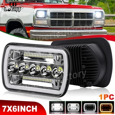 Faro sellado 7x6 5x7"" LED haz para camioneta Dodge W150 W250 D150 D250 1981-93 Foto 1 de 4