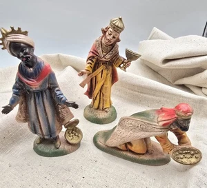 Vintage Italien 3 Weise Männer Figuren Ersatz Krippe Weihnachten Religiös  - Bild 1 von 16