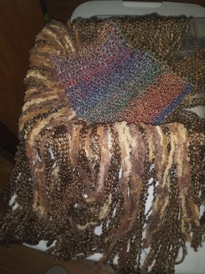 Alfombra de pelusa de relleno de canasta de fotografía para recién nacidos, textura, hecha a mano original  Foto 1 de 3