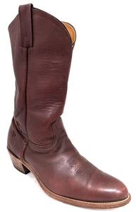 Vtg FRYE Men's Cowboy Boots Size 12 D/45 Brown Leather 2309 USA MADE ~ EUC! * - Picture 1 of 11