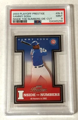 Sammy Sosa/21 Inside The Numbers Die-Cut 2003 Playoff Prestige PSA 9 COMO NUEVO POP 1 Foto 1 de 2