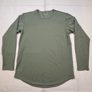 BYLT Women's L Premium Basics Drop Cut Long Sleeve Shirt Green Gym Workout Hike - Picture 1 of 10