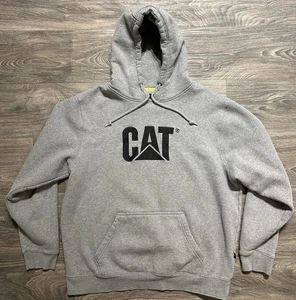 Sweat à capuche Caterpillar XXL gris logo sweat à capuche brodé logo chat polaire - Photo 1/10