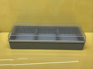 Blue Base W Clear Top 15 Slot Cassette Tape Storage Case-RARE VINTAGE Read - Picture 1 of 6