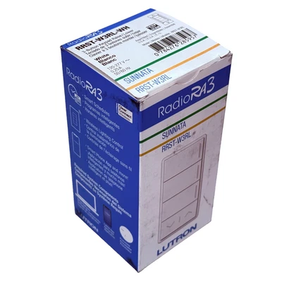 Lutron RadioRA 3 RRST-W3RL-WH Sunnata 3-Button Keypad w/Raise Lower  White - NEW - Image 1 of 3