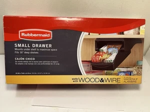 Rubbermaid Small Drawer Under Mount Wood and Wire Shelf 16" Black New - Picture 1 of 8