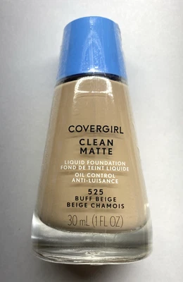 Covergirl Clean Matte Liquid Foundation Buff Beige #525 OIL CONTROL Sealed - Image 1 of 2