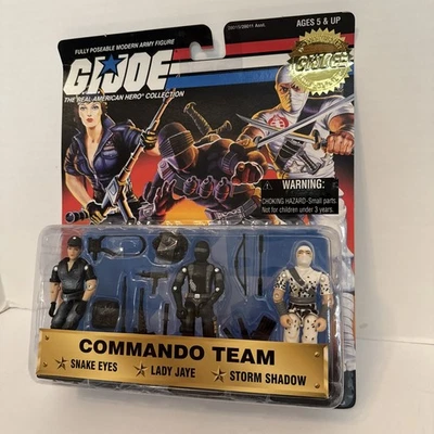 GI Joe COMMANDO TEAM Lady Jaye, Snake Eyes, Storm Shadow KENNER 1997 NIB - Image 1 of 4